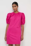 Sukienki - Silvian Heach sukienka bawełniana kolor różowy mini prosta - miniaturka - grafika 1