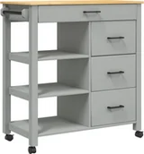 Wózki kuchenne - vidaXL Wózek kuchenny MONZA 84x40x90 cm lite drewno sosnowe - miniaturka - grafika 1