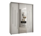 Szafy - Szafa przesuwna wysoka Davos 9 190 gł. 60 biały + biały + srebrny - miniaturka - grafika 1