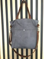 Torebki damskie - Torba na ramię - szarość, brąz - miniaturka - grafika 1