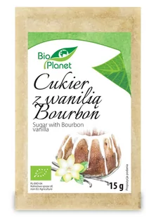Bio Planet Cukier z Wanilią Bourbon BIO 15g - - Zdrowa żywność - miniaturka - grafika 1