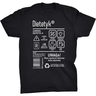 Dietetyk Etykieta Koszulka Prezent Dla Dietetyka - Koszulki męskie - miniaturka - grafika 1