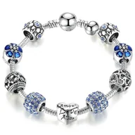 Bransoletki - Bransoletka damska SREBRNA modułowa blue  CHARMS - miniaturka - grafika 1
