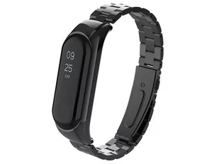 Bransoleta Alogy Stainless Steel do Xiaomi Mi Band 5 Czarna - Akcesoria do smartwatchy - miniaturka - grafika 1