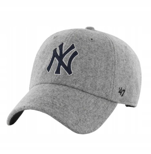 47 MARKI SZARA CZAPKA Z DASZKIEM Z LOGO NEW YORK I1A