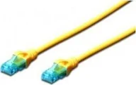 Kable miedziane - Digitus CAT 5e U-UTP patch cable PVC AWG 26/7 length 15m color yellow - miniaturka - grafika 1