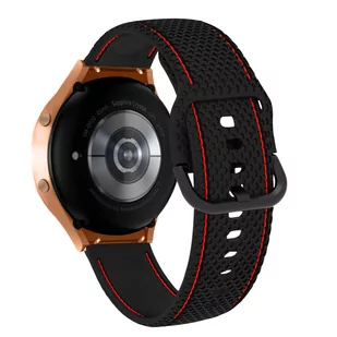 Galaxy Watch 5 / 5 Pro / 4 Pasek Silikonowe szwy Dwukolorowy Czarny / Czerwony - Akcesoria do smartwatchy - miniaturka - grafika 1