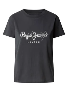 Pepe Jeans Koszulka "Leticia" w kolorze czarnym - Koszulki i topy damskie - miniaturka - grafika 1