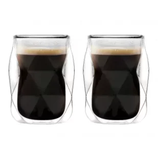 Vialli Design Szklanki z podwójną ścianką Geo 30442 2 x 100 ml - Szklanki - miniaturka - grafika 1