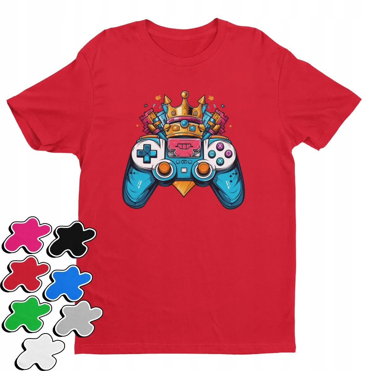 Koszulka T-Shirt Dziecięca Z Nadrukiem Dla Gracza Pad Gammer Gry-M 134-140