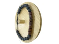 Bransolety męskie - BRANSOLETKA Męska Lawa Drewniane jasne Koraliki - miniaturka - grafika 1