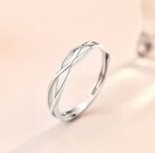 Pierścionki - Srebrny Pierścionek Regulowany Rozmiar Stal Szlachetna - miniaturka - grafika 1