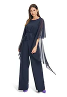 Bluzki damskie - Vera Mont Damska bluzka szyfonowa z falbanką, niebieski, M - miniaturka - grafika 1