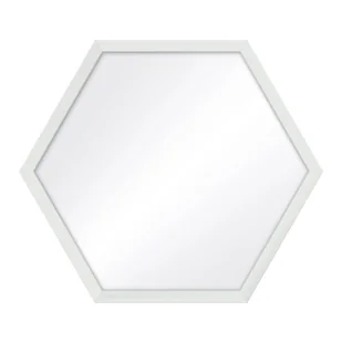 Lustro Heksagon 35 x 40 cm w ramie białe - Lustra Lustro Heksagon 35 x 40 cm w ramie białe - Lustra - miniaturka - grafika 1