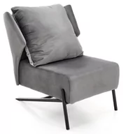 Fotele - Fotel wypoczynkowy VICTUS tapicerka welurowa ciemny popielaty / czarny - miniaturka - grafika 1