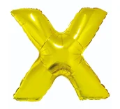Balony i akcesoria - GoDan Balon foliowy litera X, 32", złoty FG-L85ZX - miniaturka - grafika 1