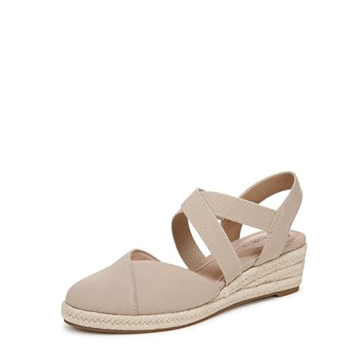 LifeStride Damskie sandały Kimball Espadryle Wedge, Delikatny taupe, 6.5 UK Wide