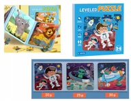 Zabawki kreatywne - Puzzle kartonowe z magnesem kosmos 3 obrazki 18x18x1,5 cm ZA181 - miniaturka - grafika 1