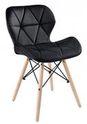 Krzesła - Krzesło aksamitne K-MURET VELVET DSW czarne - miniaturka - grafika 1
