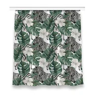 Zasłony - Gotowa zasłona z grafiką 150x160 Zebry w liściach, Fabricsy - miniaturka - grafika 1