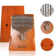 Akcesoria do perkusji - Kalimba Instrument Afrykański, Pianino Zanza Mbira 17 klawiszowa Drewniana Brązowa K-01 - miniaturka - grafika 1