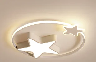 45cm LED gwiazda ściemnialna lampa sufitowa fantasy bajkowy styl światło chłopcy dziewczynki pokój dziecięcy żyrandol z pilotem biały - Lampy sufitowe - miniaturka - grafika 1
