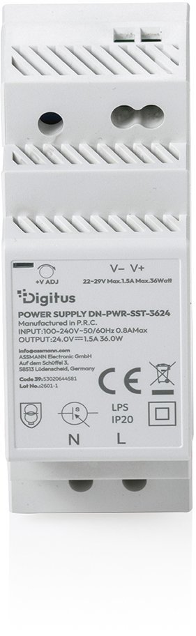 Zasilacz serwerowy Digitus DIGITUS 24V / 1.5A / 36W Step-Shape DIN-Rail power supply Slim Class II