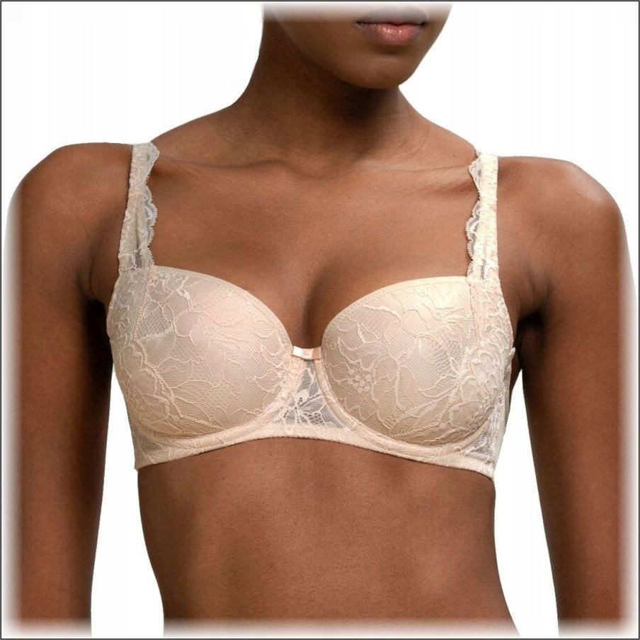 Biustonosz TRIUMPH Amourette Charm WHP02 75A Beżowy Usztywniany Koronka