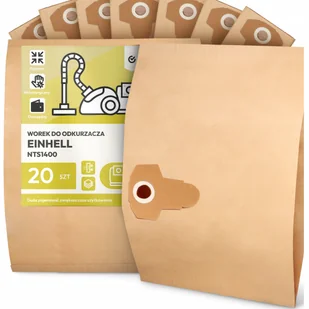 20x Worek do Odkurzacza Einhell NTS1400 Papierowy 2-Warstwy Torba Worki 2A - Worki do odkurzaczy - miniaturka - grafika 1