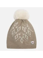 Czapki i chusty sportowe męskie - Czapka z pomponem damska Rossignol W Mia jano brązowa TU - miniaturka - grafika 1