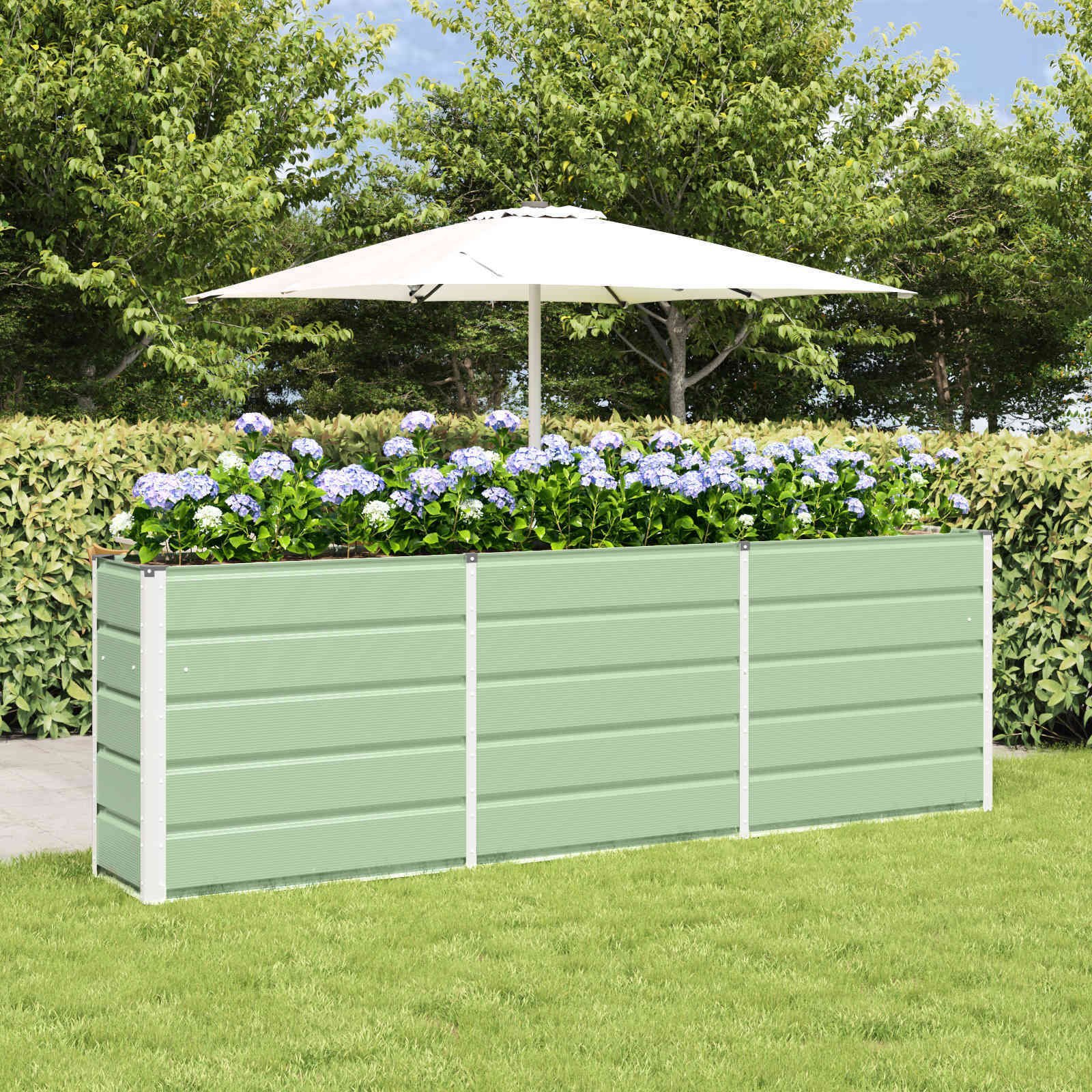 vidaXL Donica Zielony 160 x 40 x 75 cm Stal