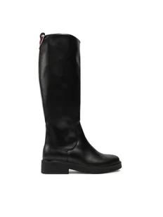 Tommy Hilfiger Kozaki Premium Leather Long Boot FW0FW08180 Czarny - Kozaki damskie - miniaturka - grafika 1