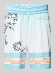 Szorty z dzianiny dresowej o kroju regular fit ze wzorem na całej powierzchni - Spodnie sportowe męskie - miniaturka - grafika 1