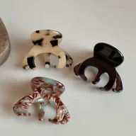 Ozdoby do włosów - TEMU Zestaw 3 Sztuk Y2K Urocze Spinki do Włosów z Acetatu - Marmurkowe i Żółwiowe Prostokątne Klipsy na Grzywkę, Kucyk, Półwysmukłe Stylizacje - - miniaturka - grafika 1