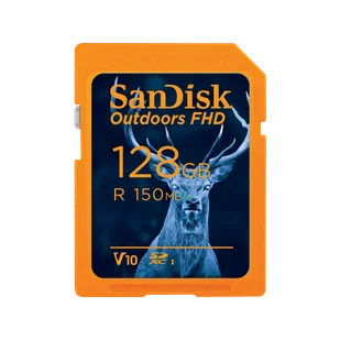 SanDisk Outdoors FHD SDXC UHS-I Card - 128GB Single Pack - SDSDUWC-128G-GN6VN - Karty pamięci - miniaturka - grafika 1