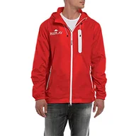 Kurtki męskie - Replay Męska kurtka z kapturem, 555 Poppy Red, XL - miniaturka - grafika 1