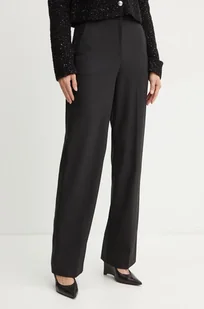 Patrizia Pepe spodnie z domieszką wełny kolor czarny proste high waist 2P1631 A475 - Spodnie damskie - miniaturka - grafika 1