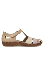 Sandały damskie - Rieker Sandały 45869-60 Beżowy - miniaturka - grafika 1