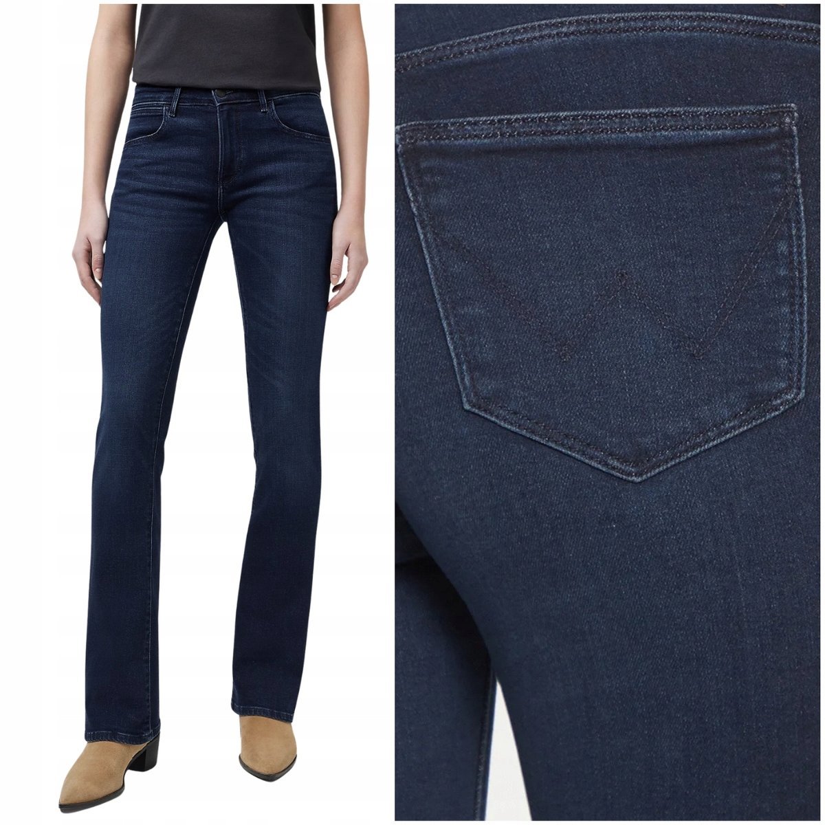 Wrangler BOOTCUT Nightshade rozszerzane damskie spodnie jeansowe W27 L32