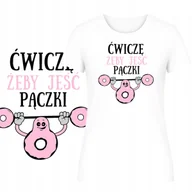 Koszulki i topy damskie - T-SHIRT DAMSKI KOSZULKA ZABAWNY NADRUK SUPER PREZENT DLA SPORTOWCZYNI S - miniaturka - grafika 1