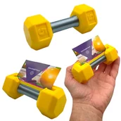 Wizytowniki - Stojak na Wizytówki w Kształcie Hantla, Wizytownik Hantelek, Żółty - miniaturka - grafika 1