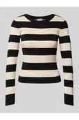 Swetry damskie - Sweter z dzianiny ze wzorem w paski model JAZ - Noisy May - miniaturka - grafika 1