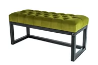 Ławki do przedpokoju - Ławka na buty Lpp-2, 90 cm Emrawood drewno lite, kolor czarny, siedzisko pikowane, kolor zielony - miniaturka - grafika 1