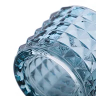 Świeczniki - Świecznik MALAGA kolor niebieski styl glamour ameliahome - CANDLEHOLDER/AH/MALAGA/NAVY/7X6,5 - miniaturka - grafika 1