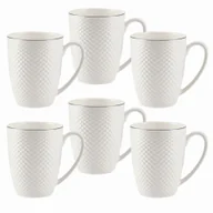 Kubki - Zestaw kubków porcelanowych 350 ml 6 sztuk BARI PLATIN - miniaturka - grafika 1