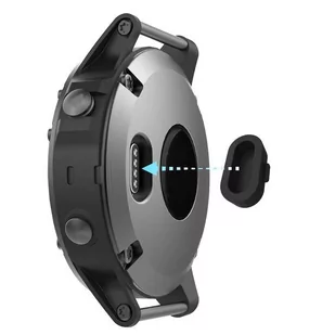 Zatyczka Zaślepka Gniazda Łądowania Do Garmin Fenix 5/5X/5S/5+/5X+/5S+/6/6Pro/6S/6S Pr/6X/6X Pro/7/7X Czarna - Akcesoria do smartwatchy - miniaturka - grafika 1