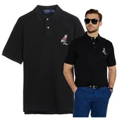 Koszulki męskie - Ralph lauren czarna Polówka Męska Koszulka Polo Bawełna PREMIUM r.XL - miniaturka - grafika 1