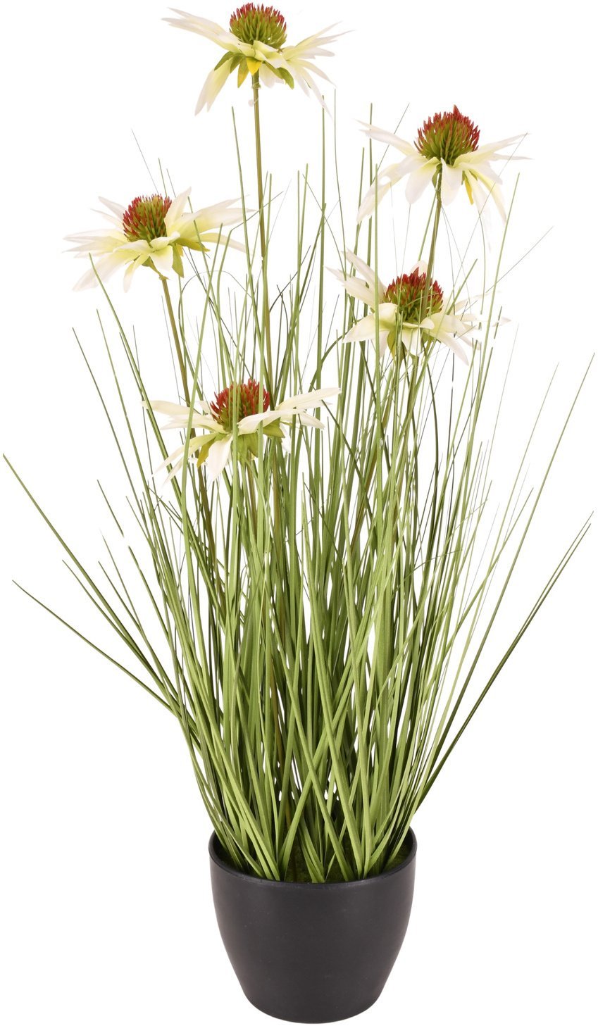 Direct Home and Garden Sztuczna roślina w doniczce Echinacea Biel 50cm