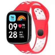 Akcesoria do smartwatchy - Pasek perforowany Vanfone do Xiaomi Redmi Watch 3 Active, biało-czerwony - miniaturka - grafika 1