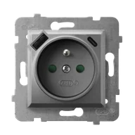 Gniazdka elektryczne - Gniazdo pojedyncze z ładowarką USB A+C Ospel ARIA - szary mat - miniaturka - grafika 1